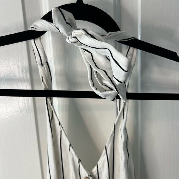 Stradivarius Women Wide Leg Halter Neck Jumpsuit Striped Size- Small - Picture 5 of 8